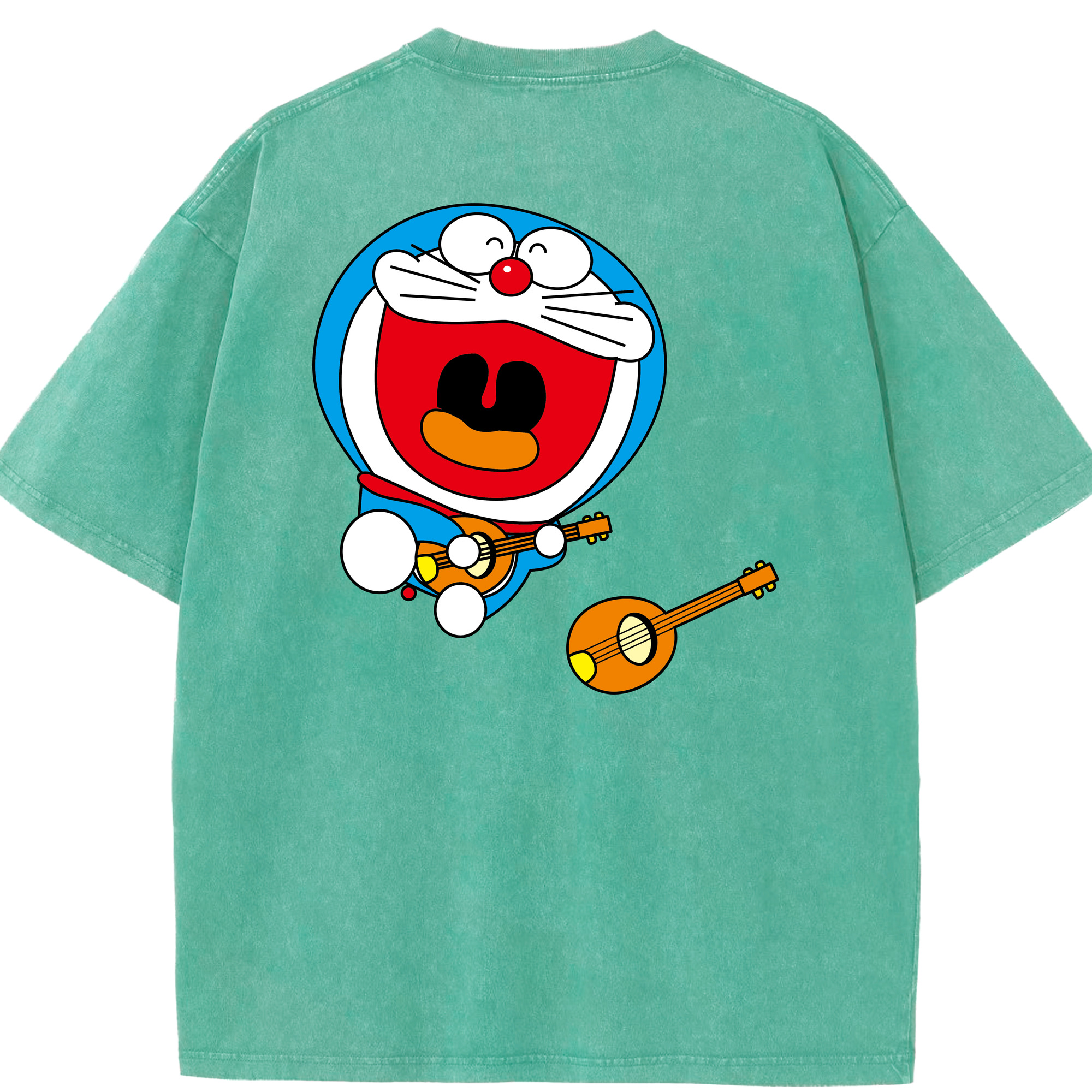 （画像用） ドラえもん Doraemon 綿100% ヴィンテージ風 半袖Tシャツ（背面プリント）